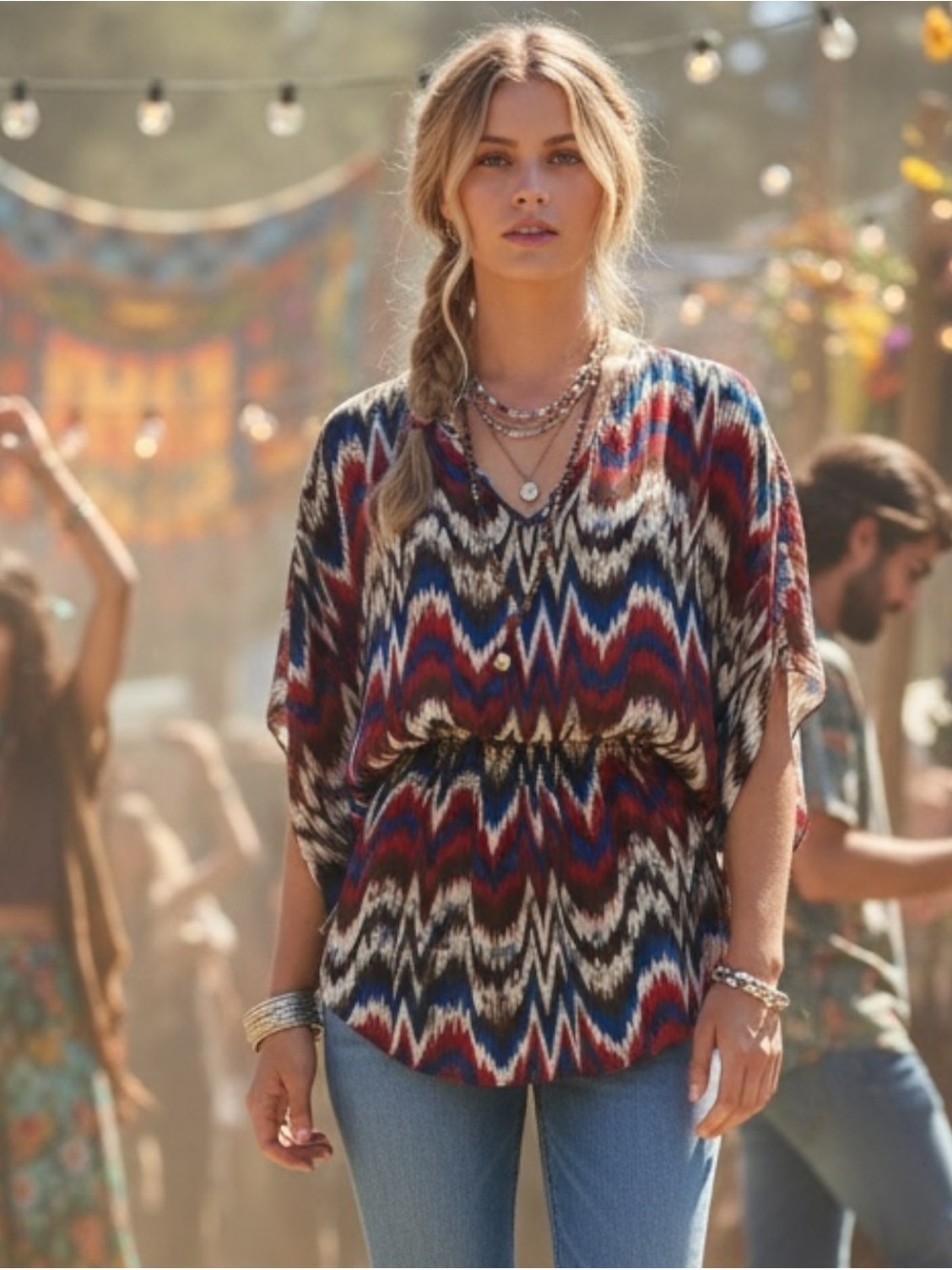 Vintage Parker Silk Sheer Tunic Top XS Colorful Hippie Boho festival